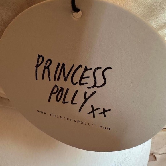 The Unbranded Brand Tops - 'Princess Polly cream satin crop top square neck line, low cut cottagecore